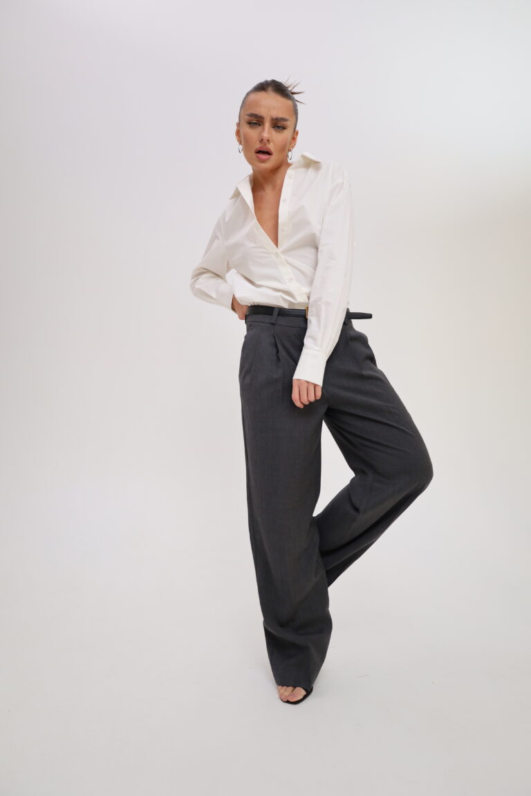 Grey palazzo pants, photo 1
