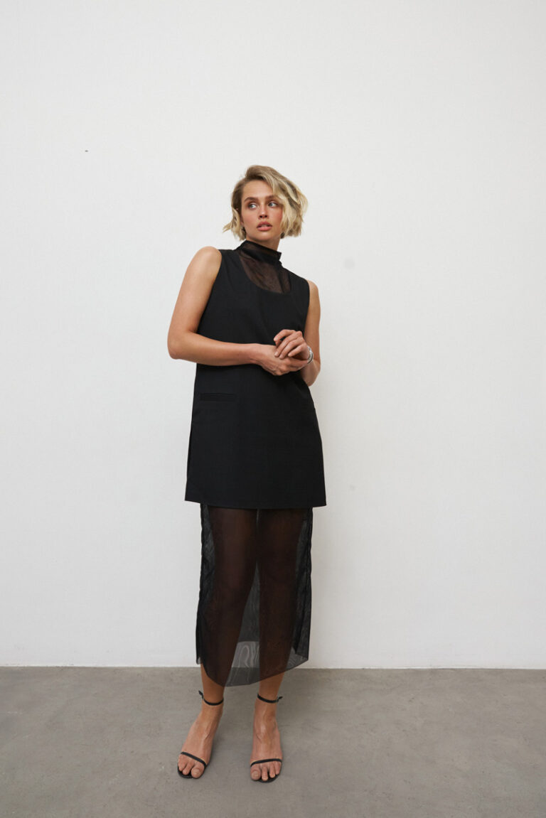 Tunic dress with mesh details, photo 1