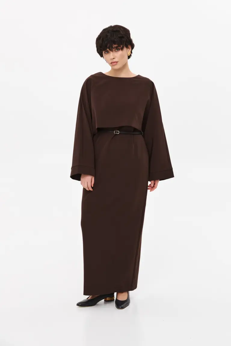 Brown cropped blouse, photo 1