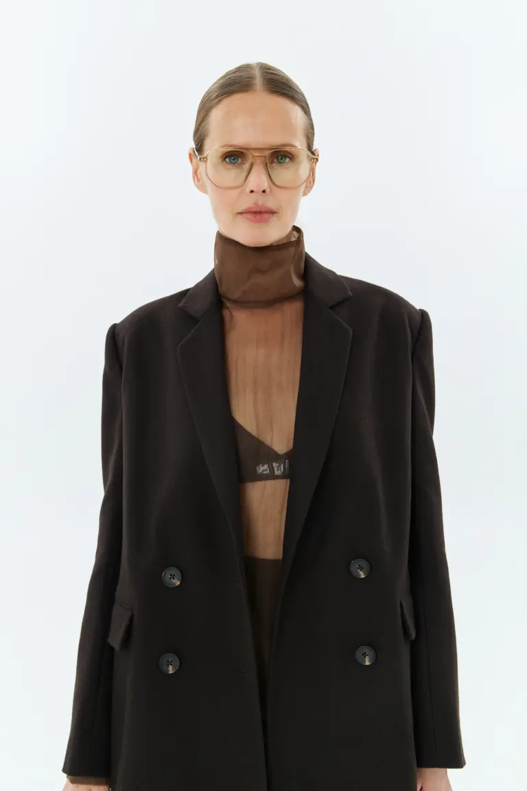 Double-breasted brown blazer, photo 1