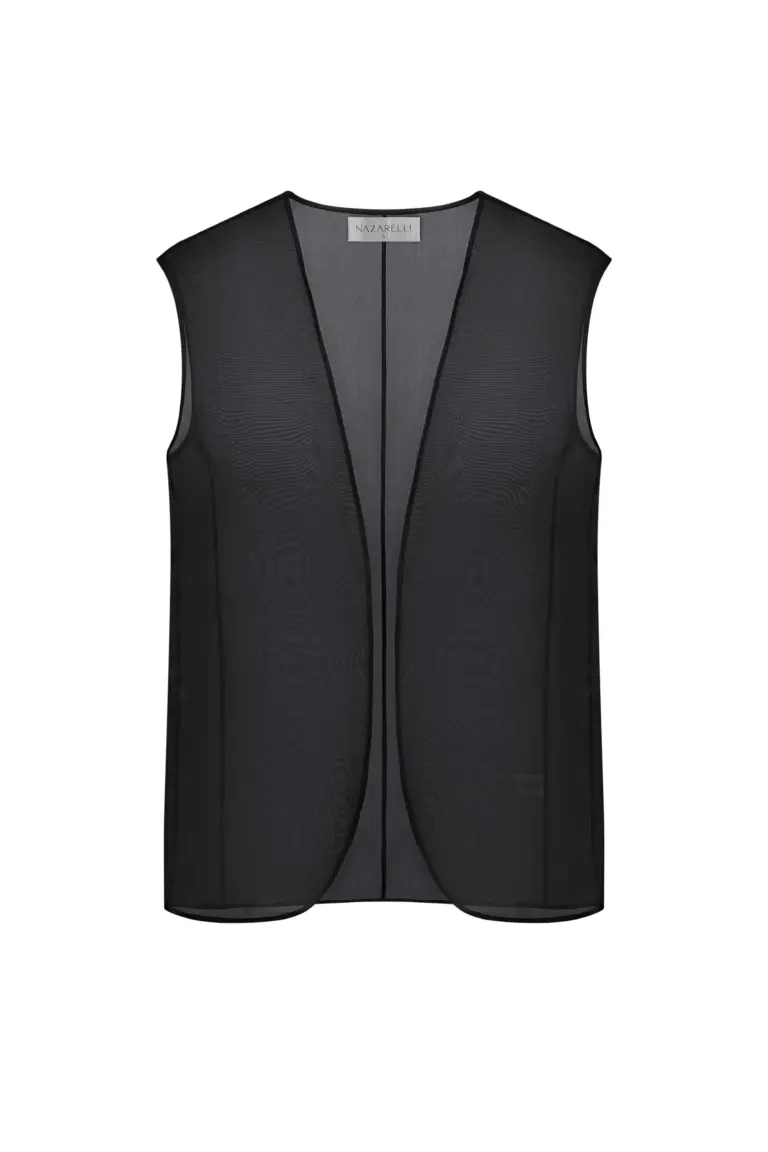 Black organza vest, photo 1